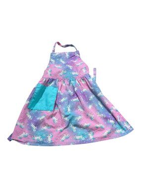 **4/$20** Handmade Unicorn Child's Apron Cotton Purple/Pink/Blue W/Pocket